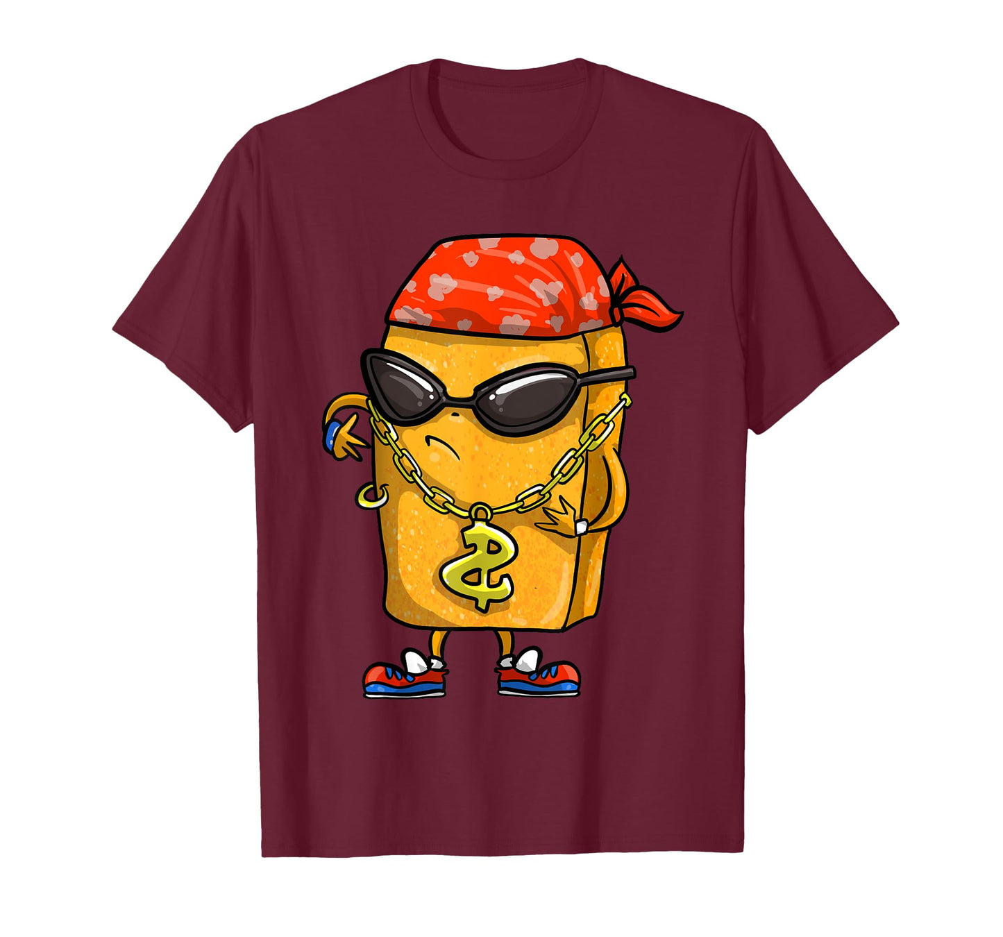 Funny Chicken Nugget Gift For Kids Cool Gangster Nug Life T-Shirt