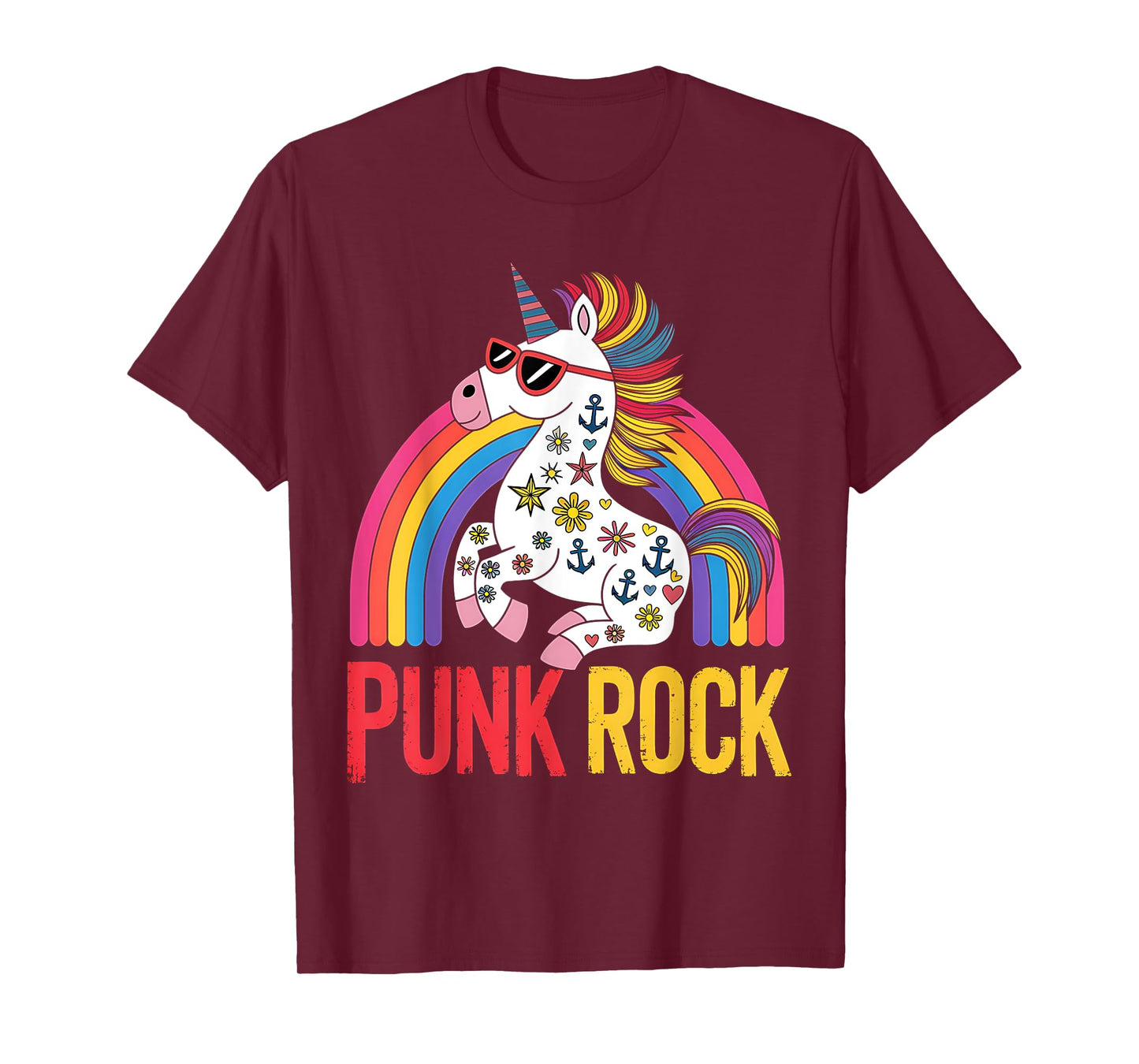 Punk Rock Cute Unicorn Music Rocker Toddler Girls Kids Women T-Shirt