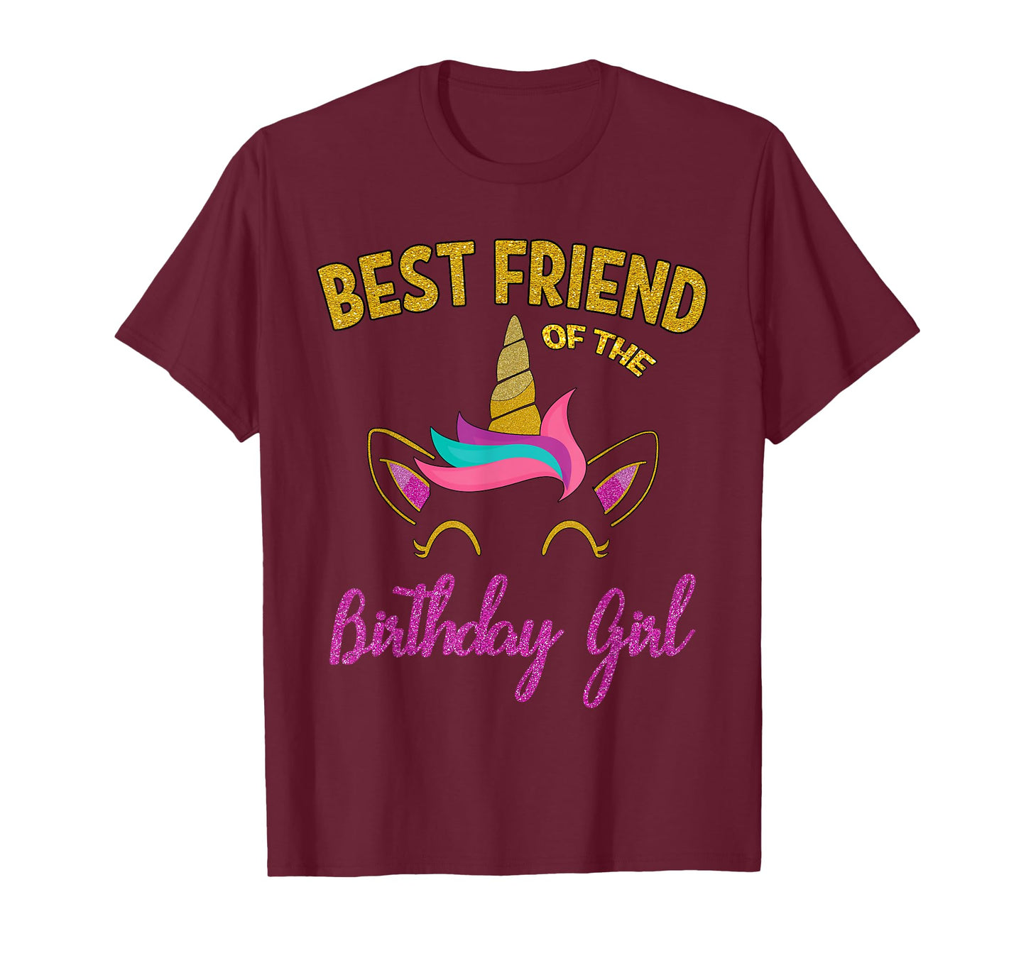 Best Friend of the Unicorn Birthday Girl T-Shirt Matching T-Shirt