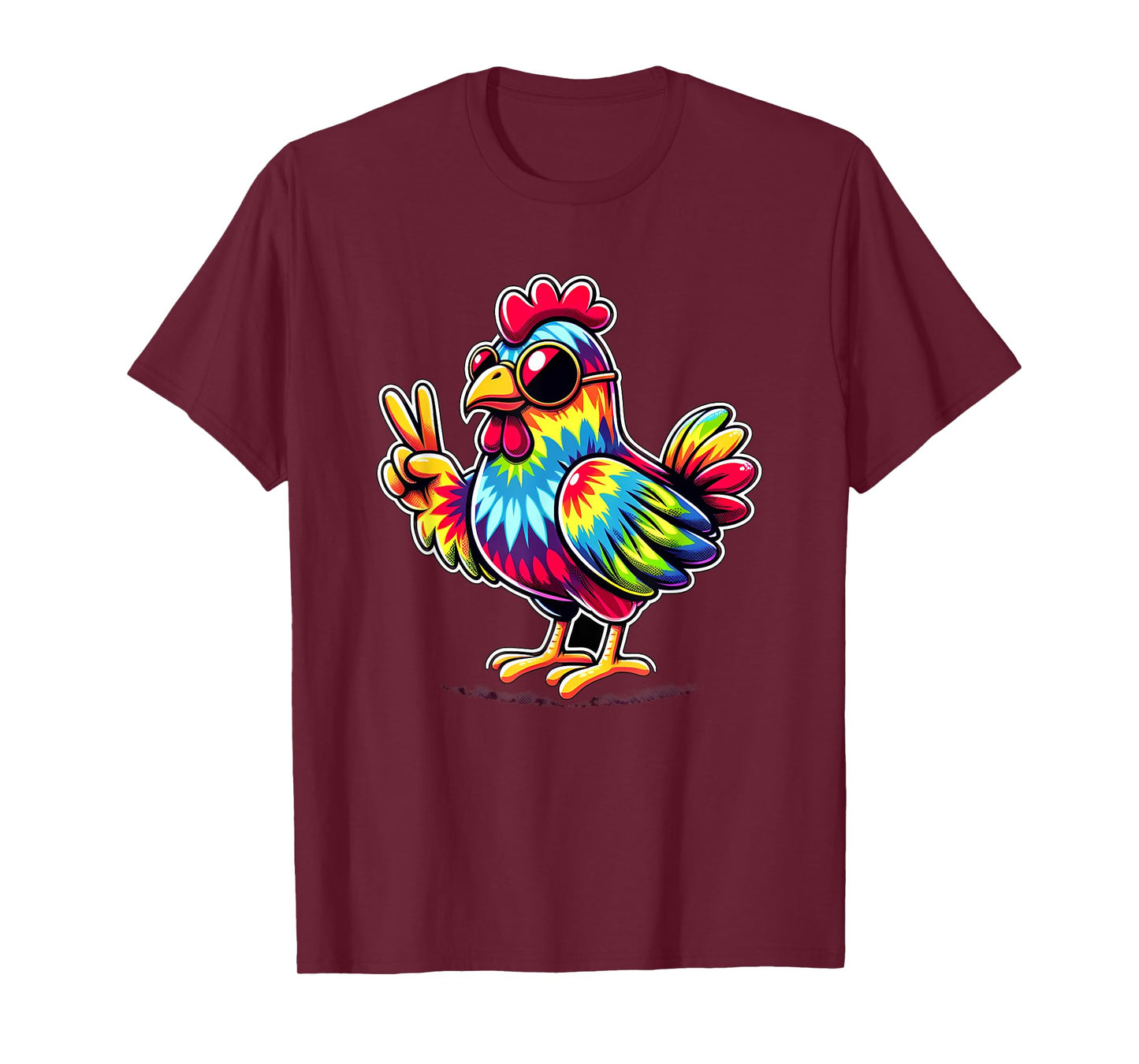 Peace Sign Tie Dye Chicken T-Shirt