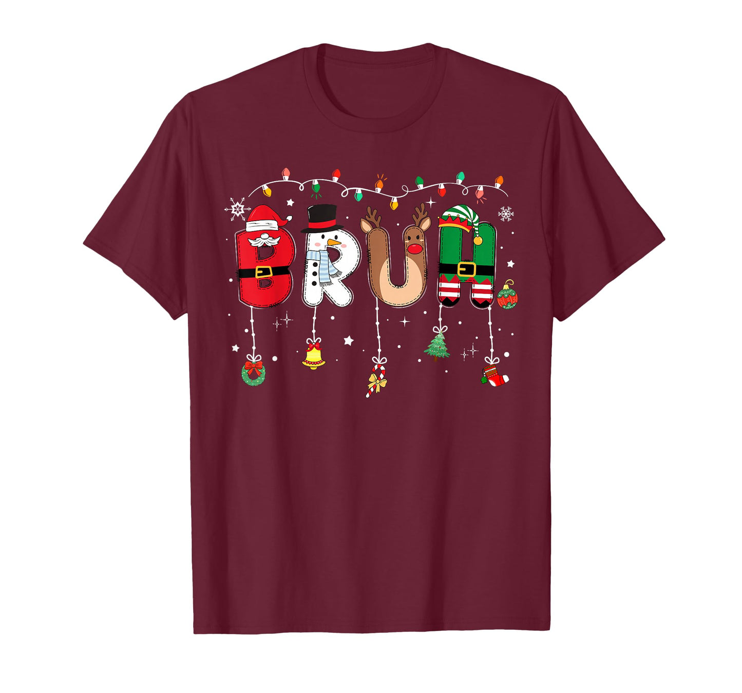 Bruh Funny Christmas Teens Boys Kids Xmas Pajamas T-Shirt