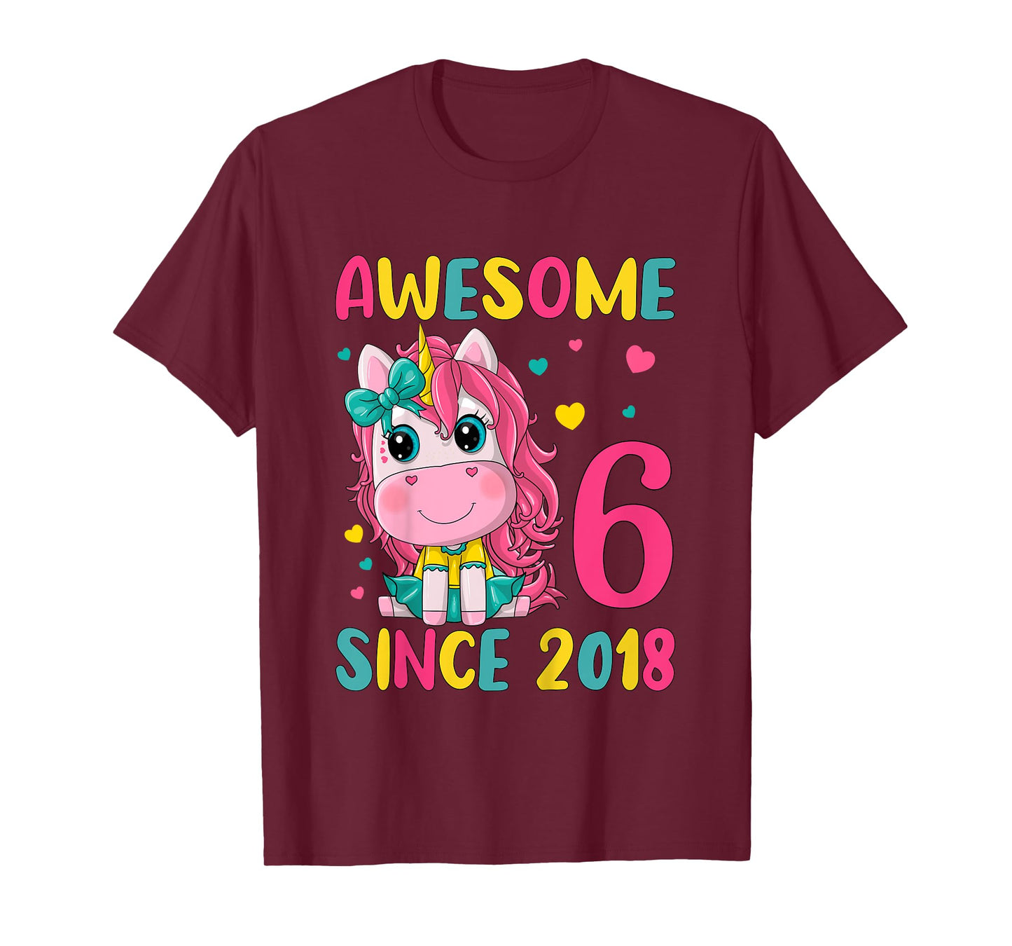 6th Birthday Party Unicorn Girl 6 Years Old Birthday T-Shirt