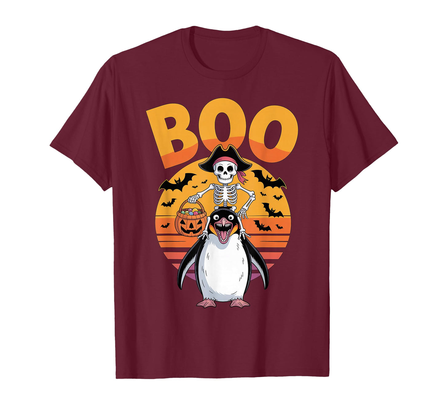 Spooky Penguin Costume on Boo Penguin Halloween T-Shirt