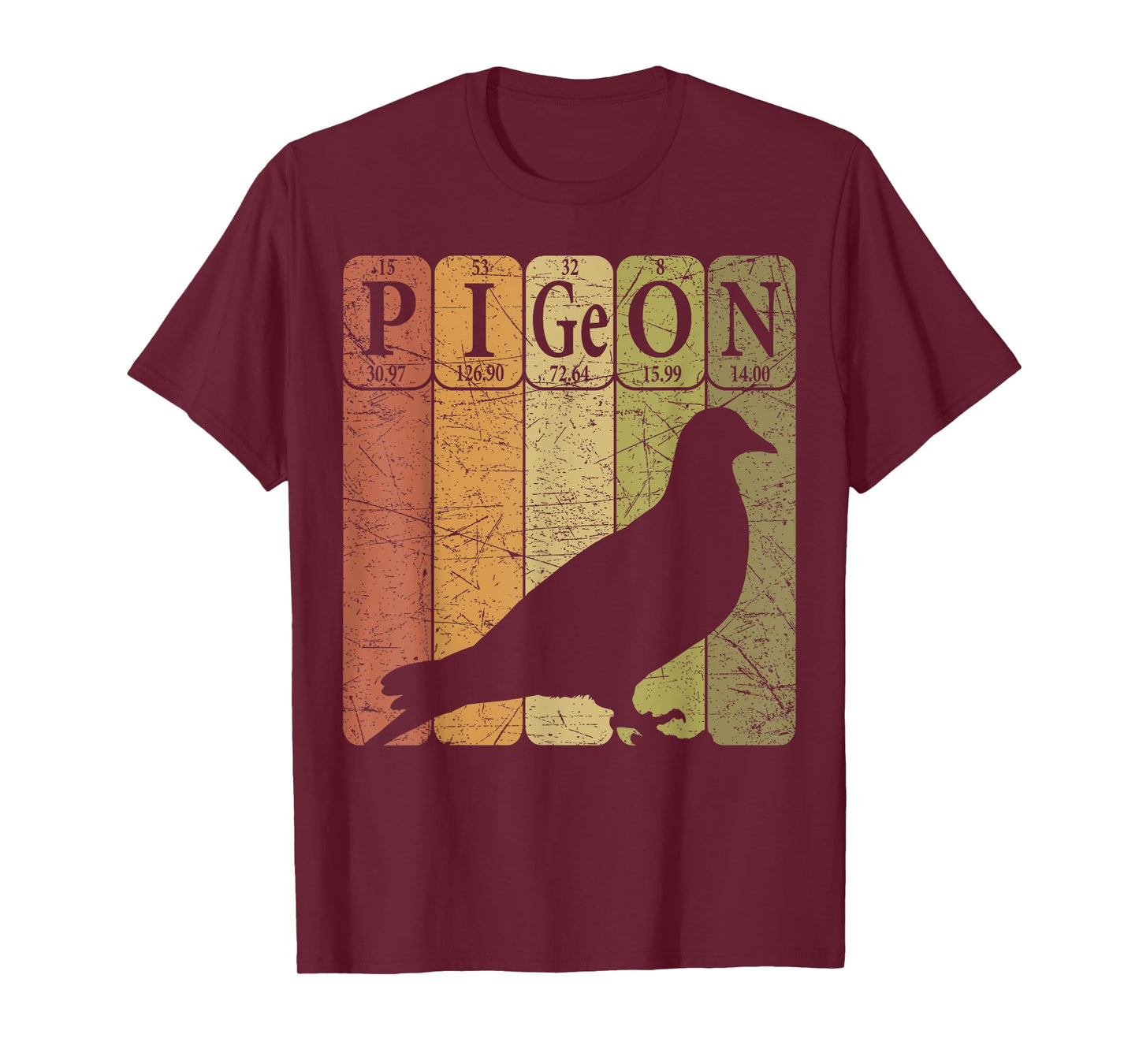 Pigeon Periodic Table Elements Birdwatching Ornithology T-Shirt