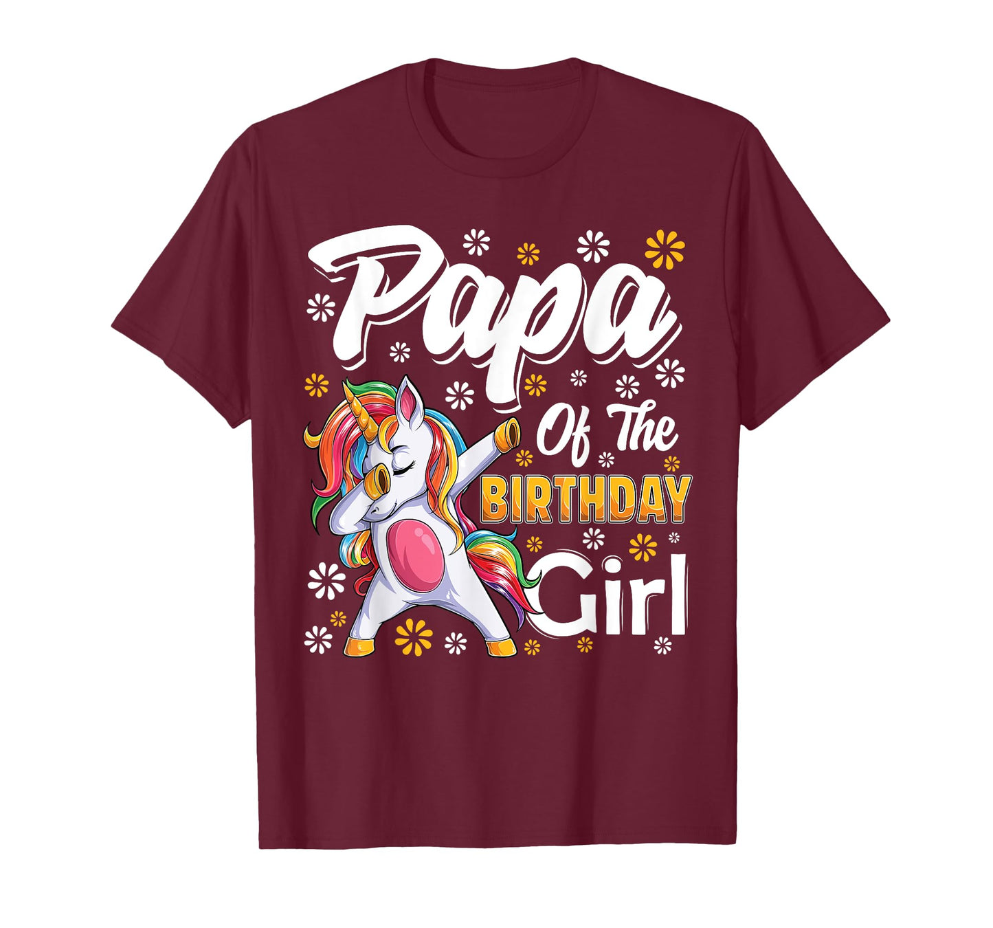awesome dabbing unicorn birthday Papa Family Matching T-Shirt