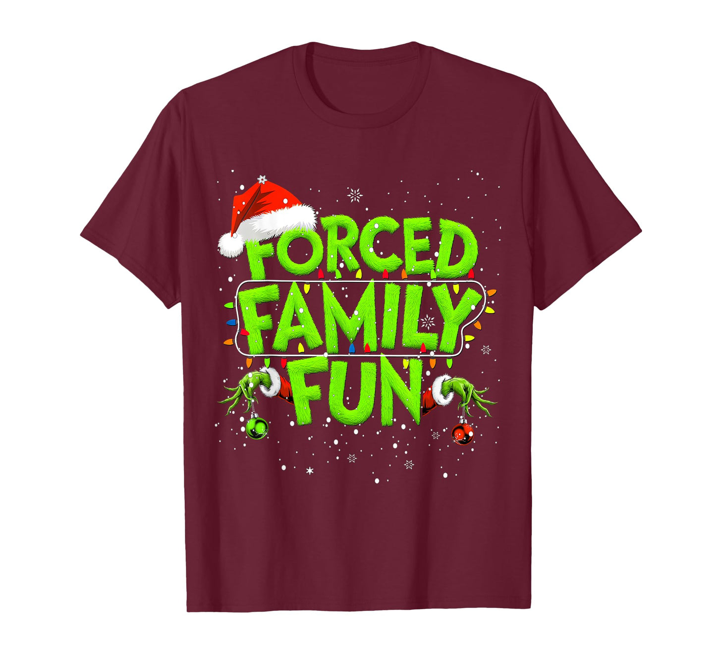 Forced Family Fun Christmas Shirts Matching Family Pajama T-Shirt