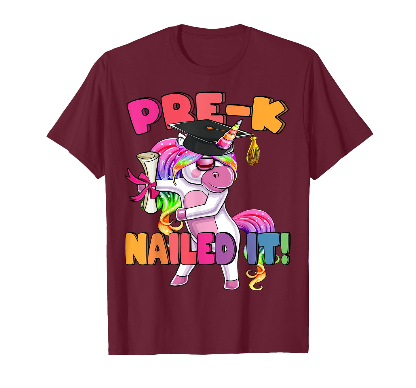 Pre-K Nailed It Flossing Unicorn Graduation Shirt Gift Girls T-Shirt