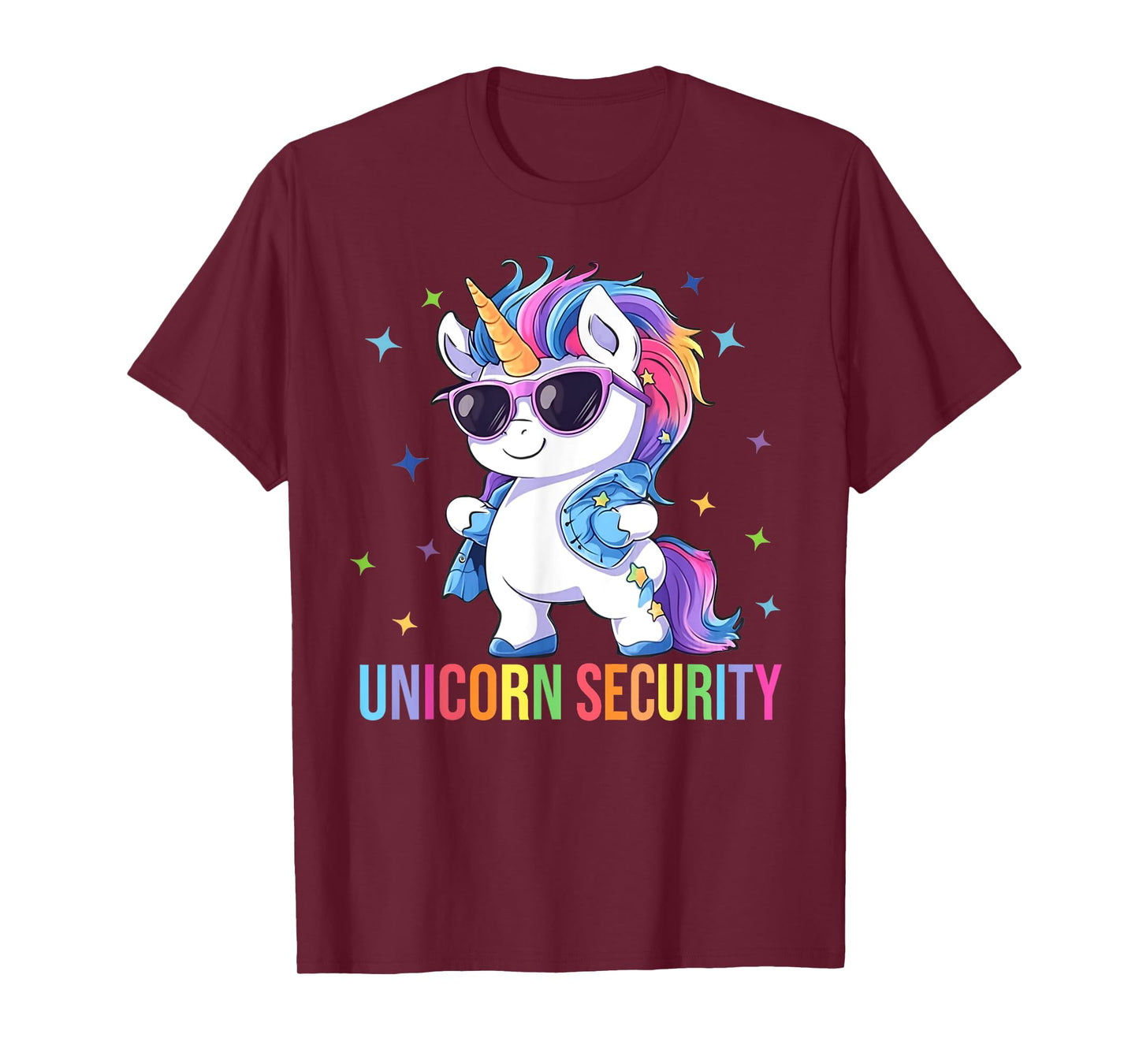 Birthday Party Dad Mom Daughter Costume Unicorn Security T-Shirt