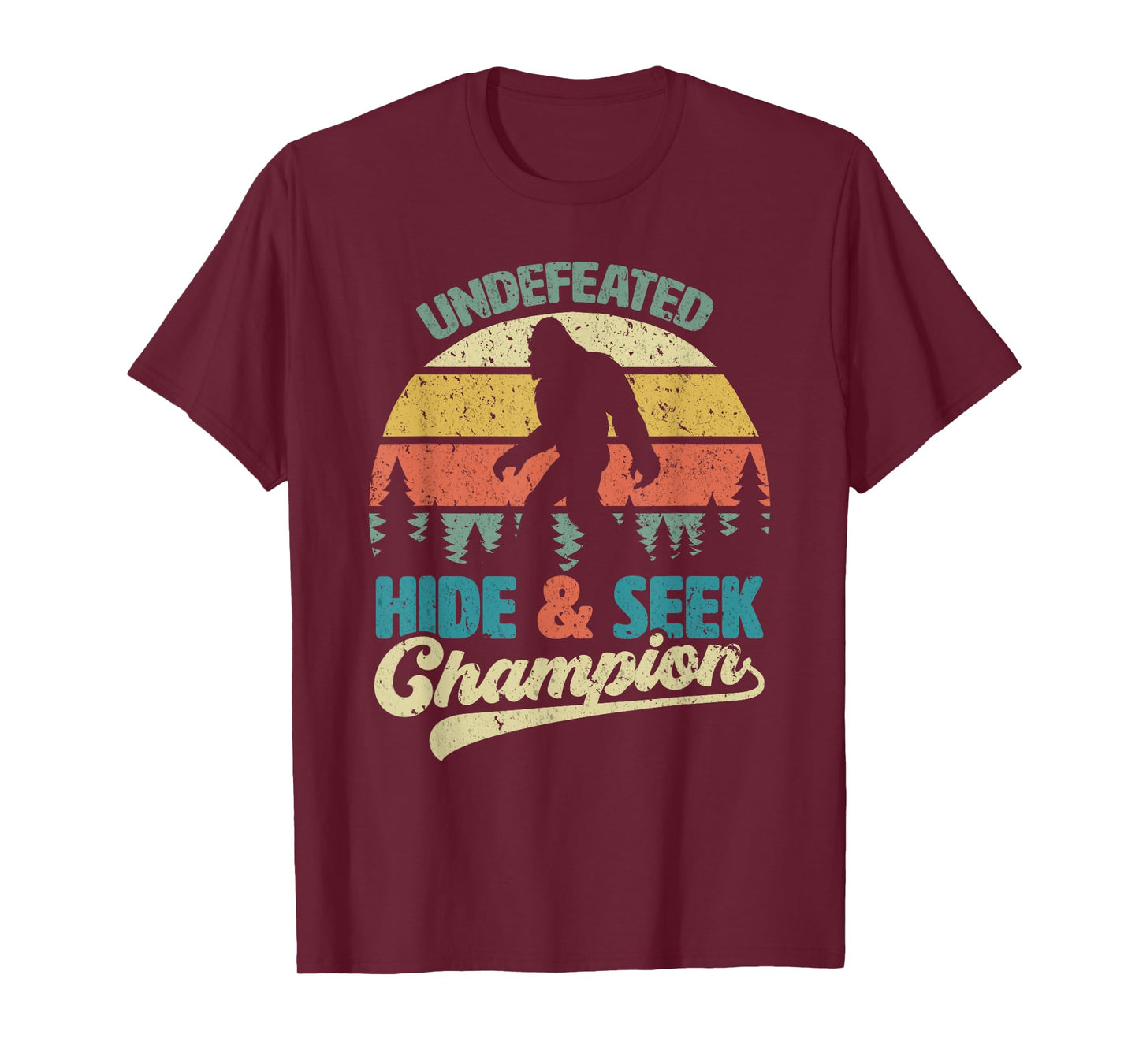 Bigfoot Undefeated Hide & Seek Champion Funny Sasquatch Yeti T-Shirt