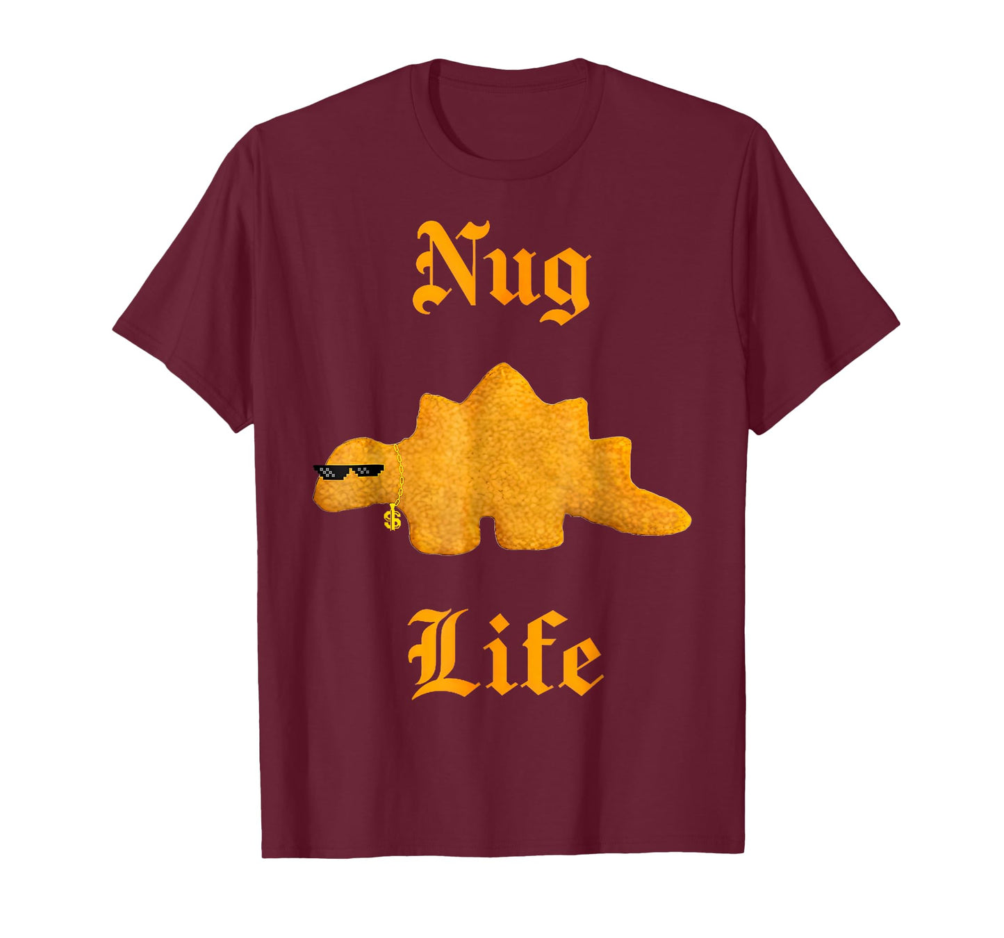 Nug Life Dinosaur Chicken Nugget Funny Retro T-Shirt