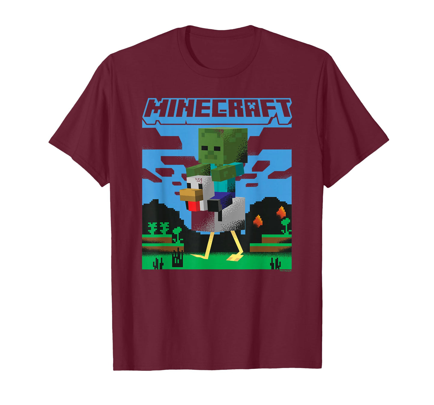 Minecraft Chicken Jockey Day Walk Poster T-Shirt