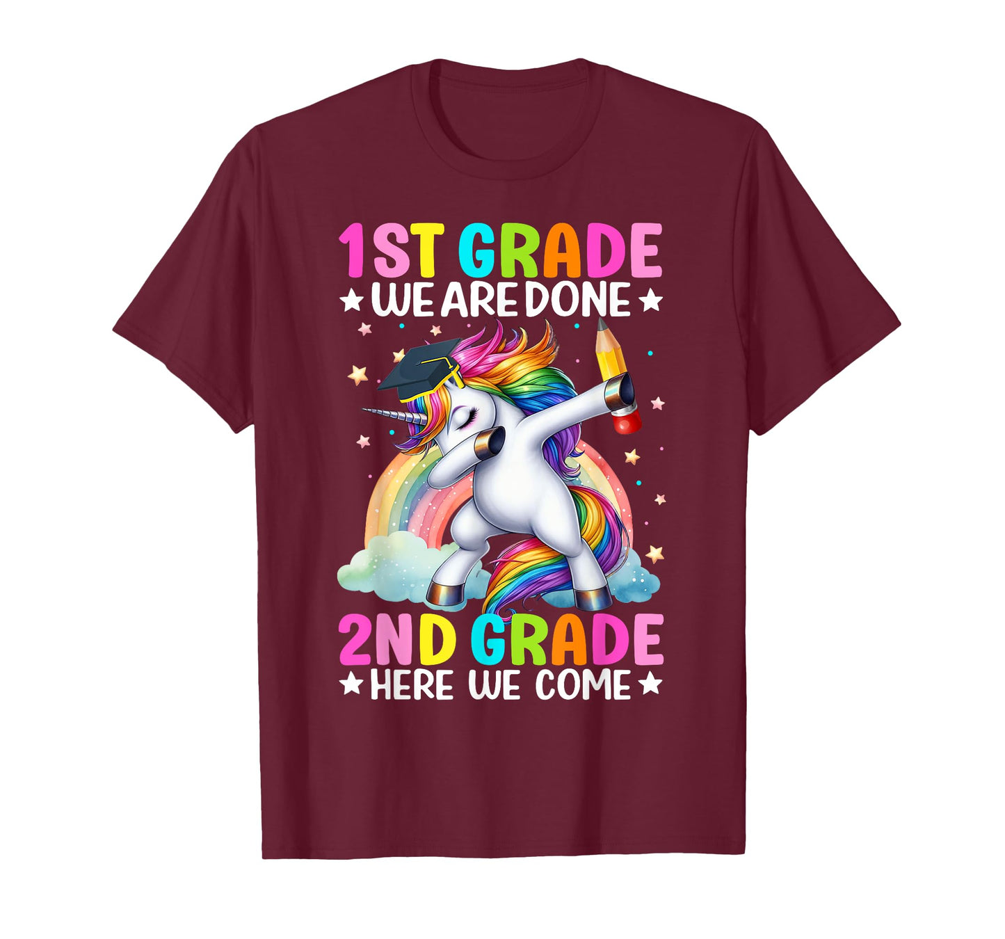 Kids 1st Grade We Are Done 2nd Grade Here We Come Unicorn T-Shirt