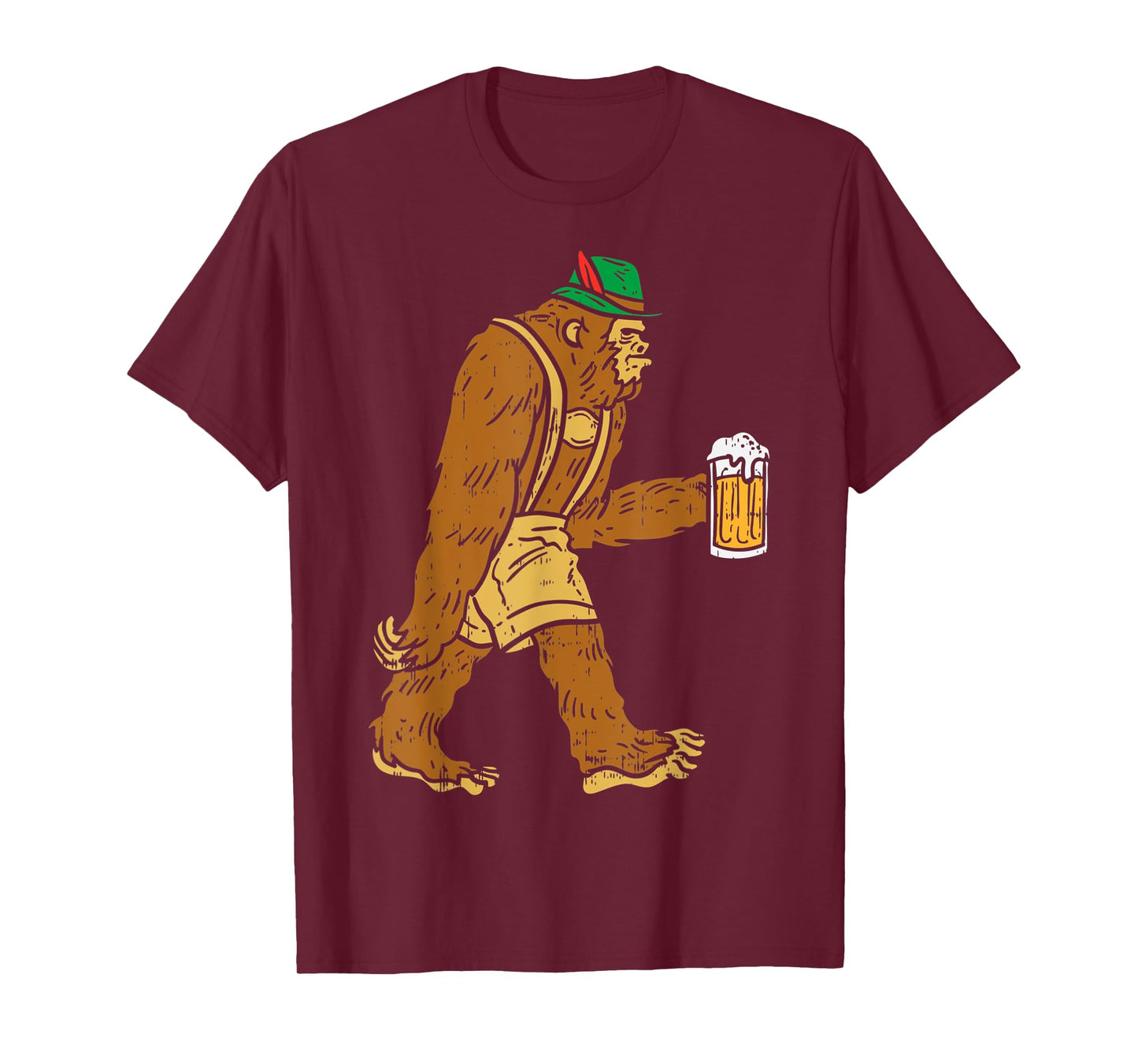 German Bigfoot Sasquatch Beer Lederhose Funny Oktoberfest T-Shirt