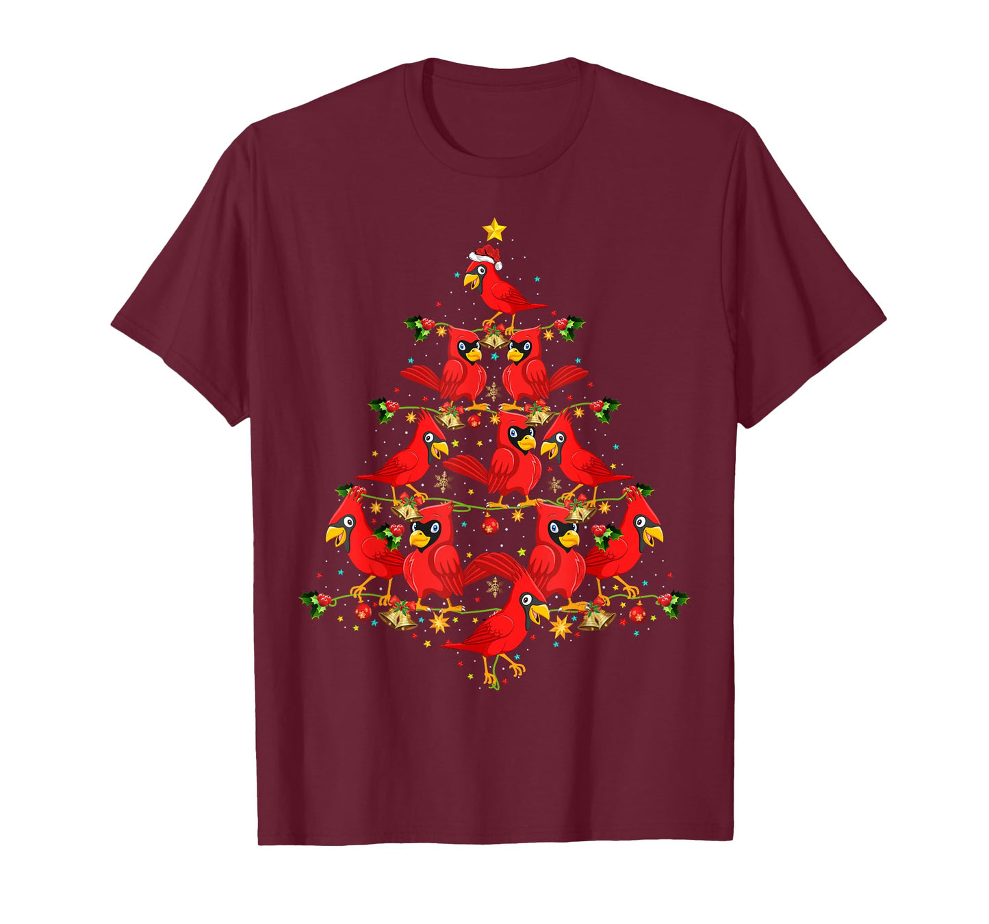 Cardinal Birds Christmas Tree Gift Funny Christmas Cardinal T-Shirt