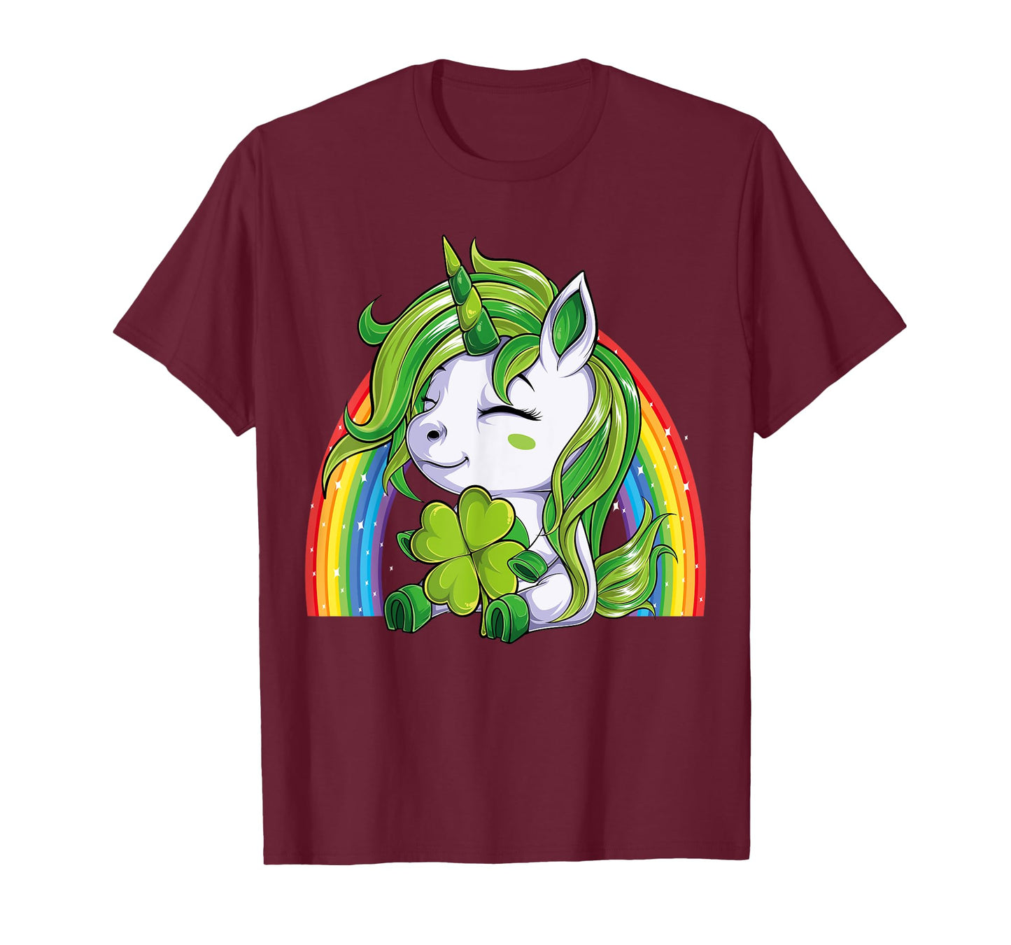 Unicorn Happy St Patricks Day Irish Rainbow Shamrock Kids T-Shirt