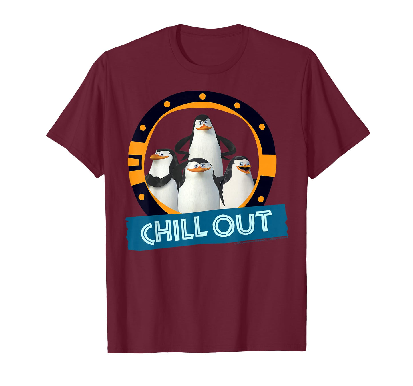 Madagascar Penguins Chill Out Text Poster T-Shirt