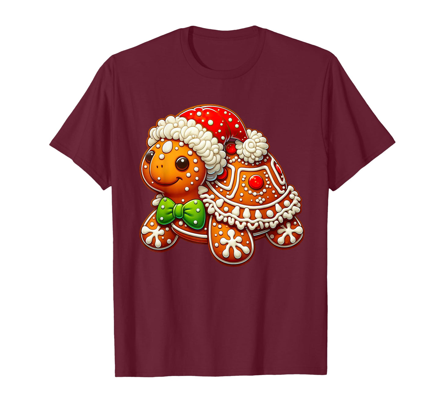 Cute Turtle Lovers Christmas Outfits Boy Girl Funny Gingerbread Man Turtle Christmas Womens Mens Kids T-Shirt