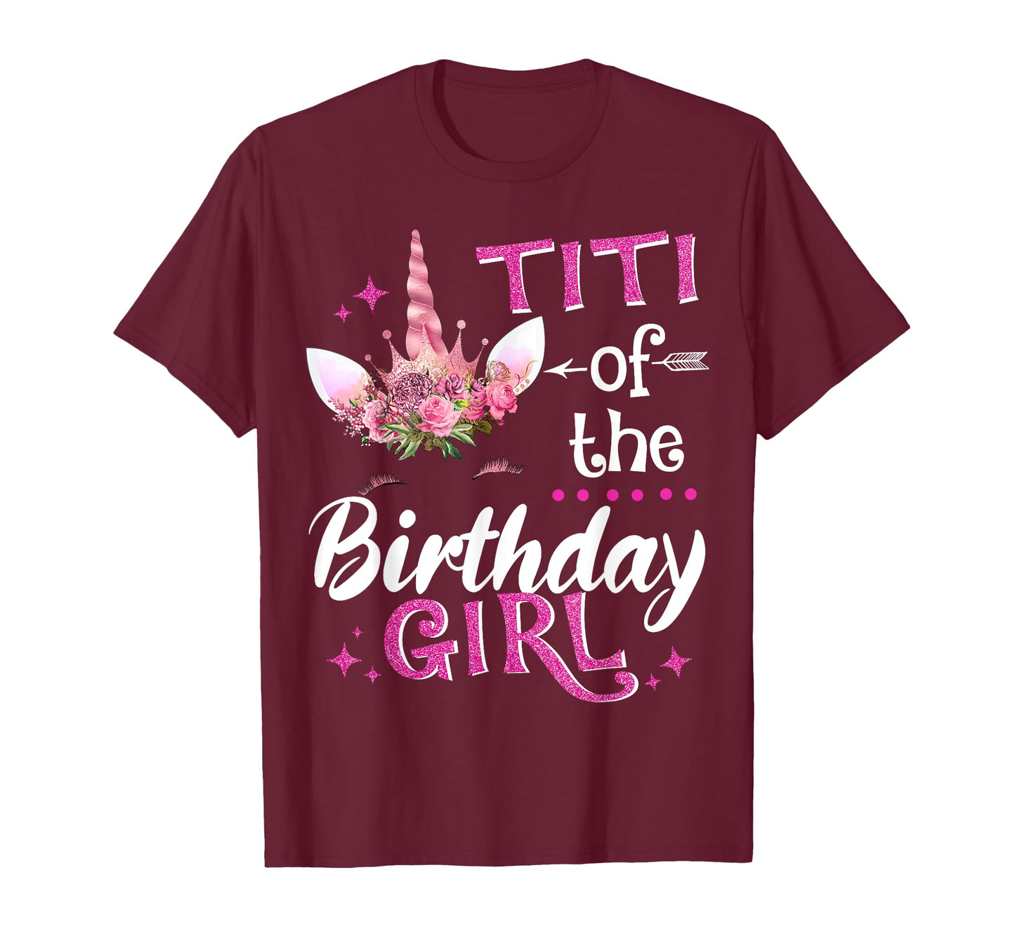 Titi Of The Birthday Girl Unicorn Flower T-Shirt