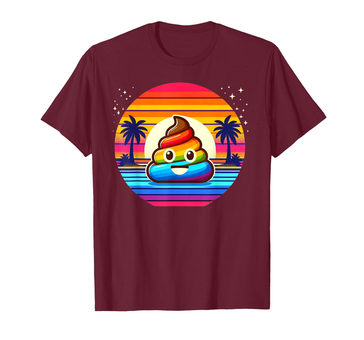 Rainbow POOP EMOTICON Unicorn party favors Poo for Kids T-Shirt