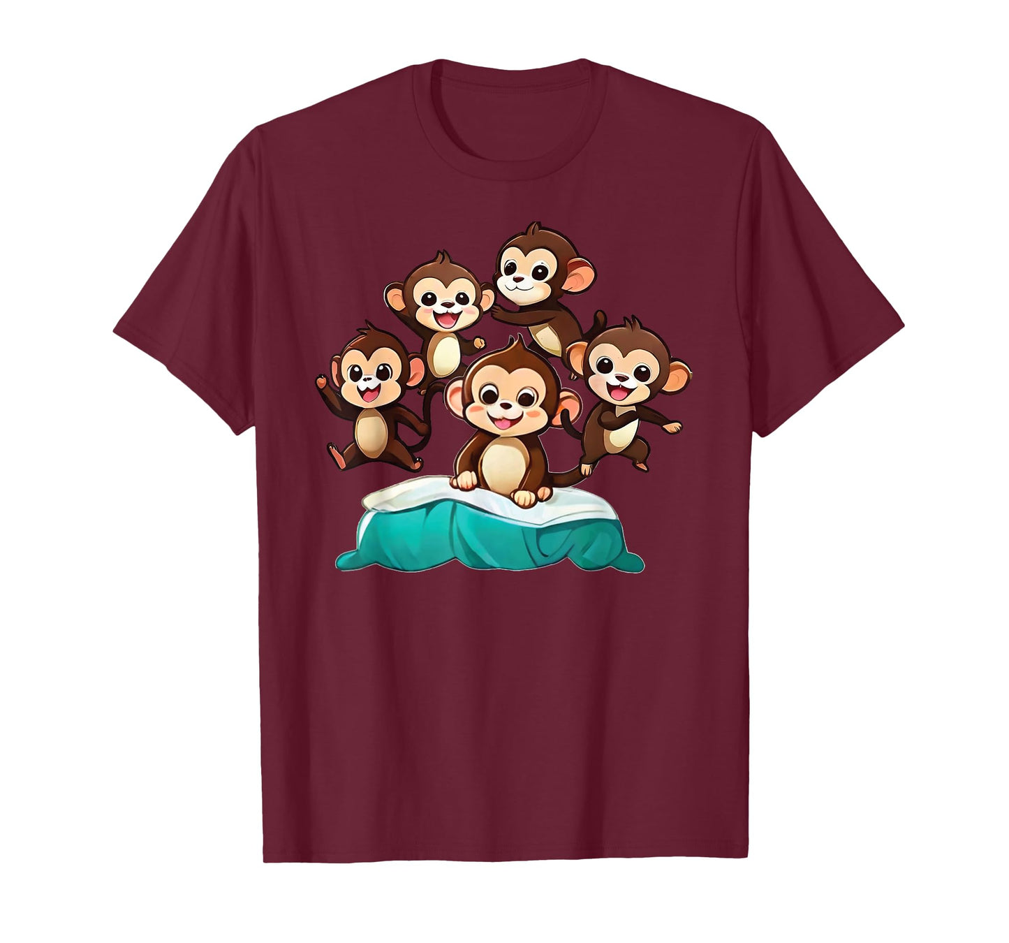 Cool Five Little Monkeys Jumping on The Bed tee for kids T-Shirt