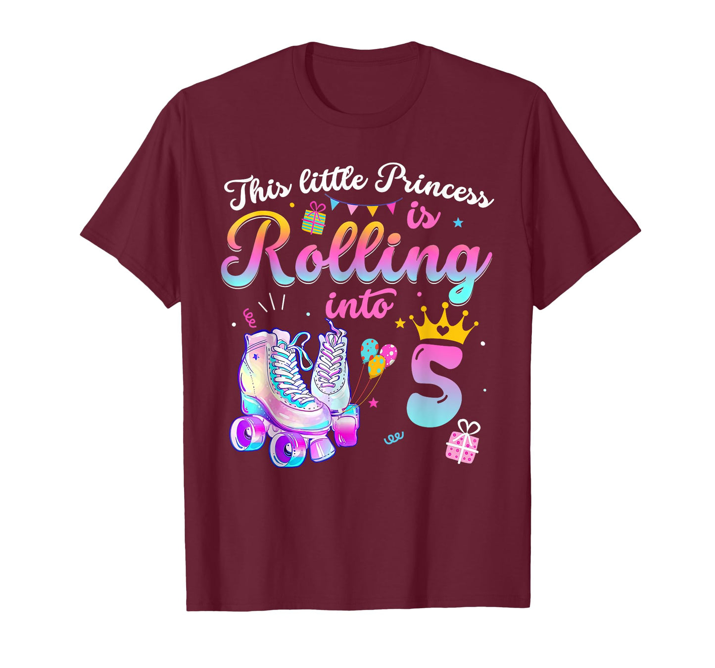 This Little Princess Is Rolling In To 5 Years Old 5th T-Shirt
