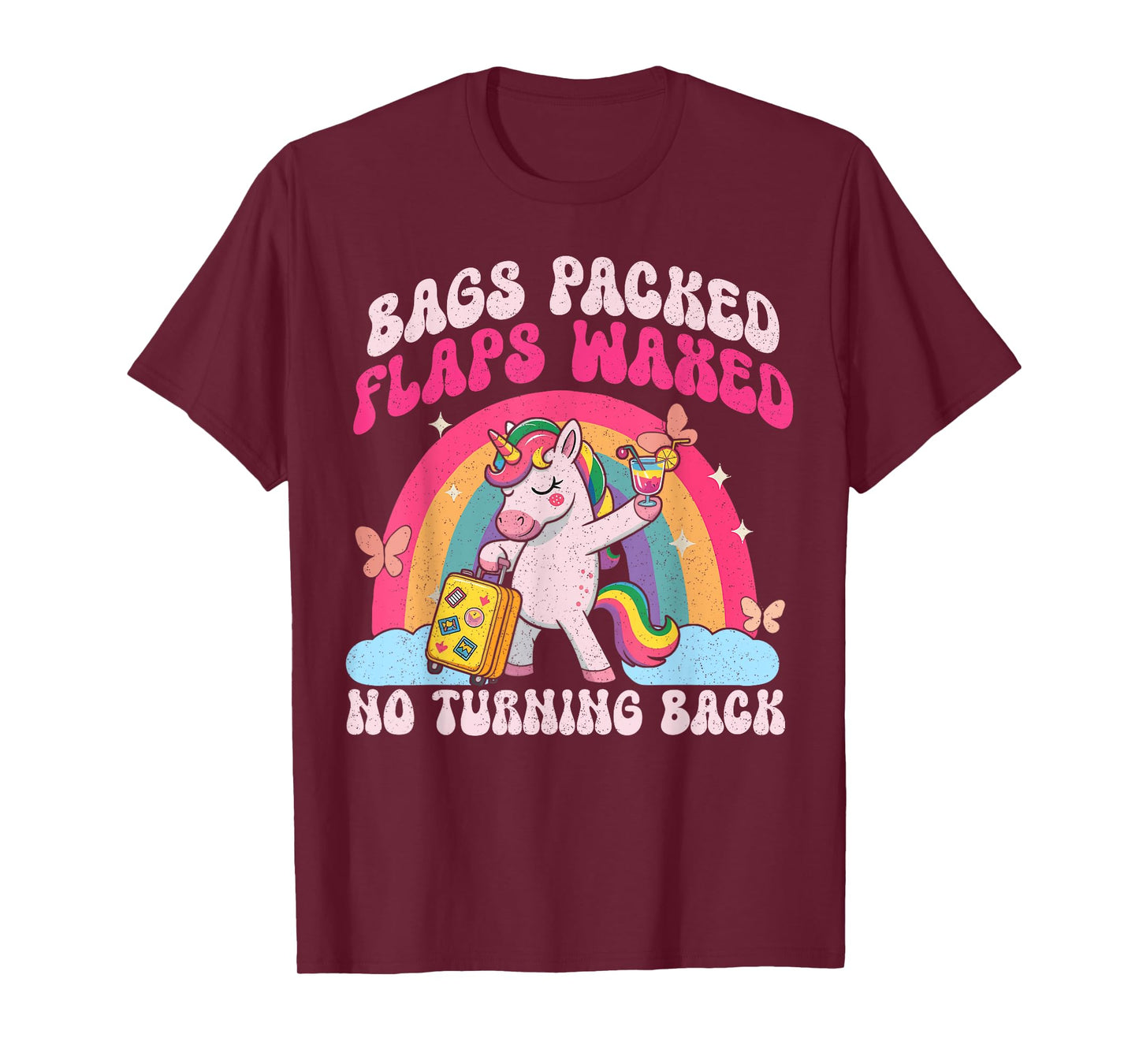 Funny Unicorn Inappropriate Dirty Bags Packed Flaps Waxed T-Shirt
