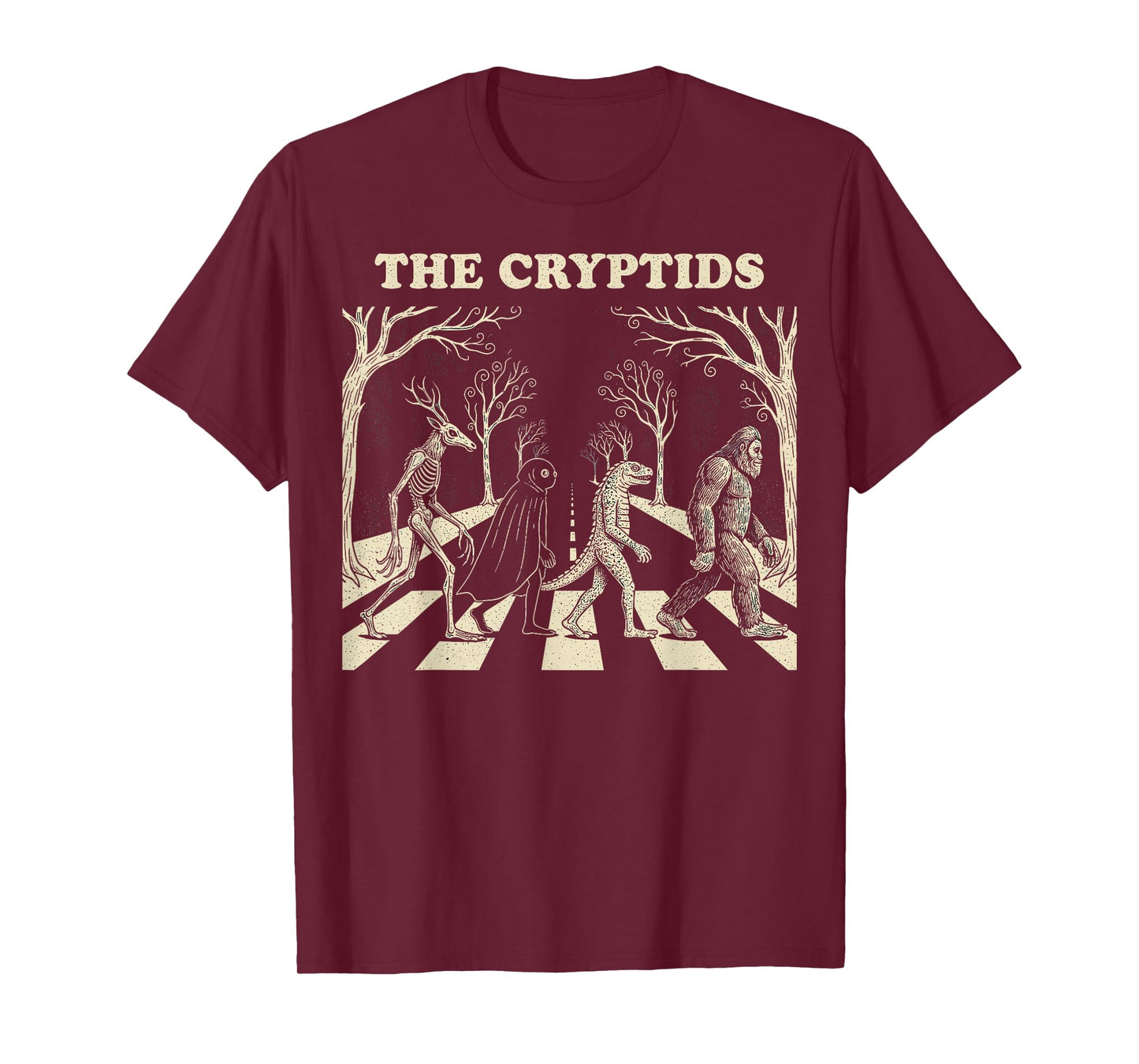 The Cryptids Funny Mythical Bigfoot Mothman Graphic T-Shirt