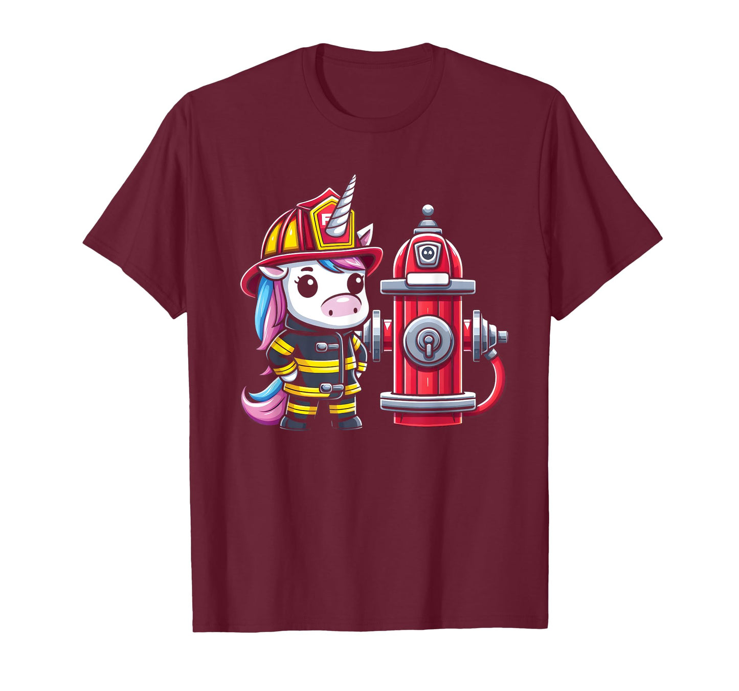 Firefighter Unicorn Fire Hydrant Fireman Kids Firefighting T-Shirt