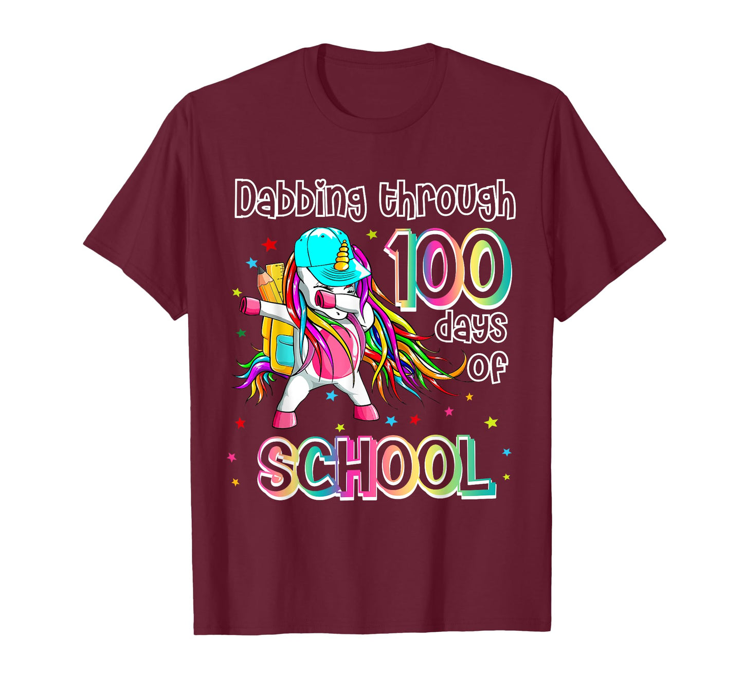 Dabbing Unicorn 100th Day Of School 100 days of school Girls T-Shirt