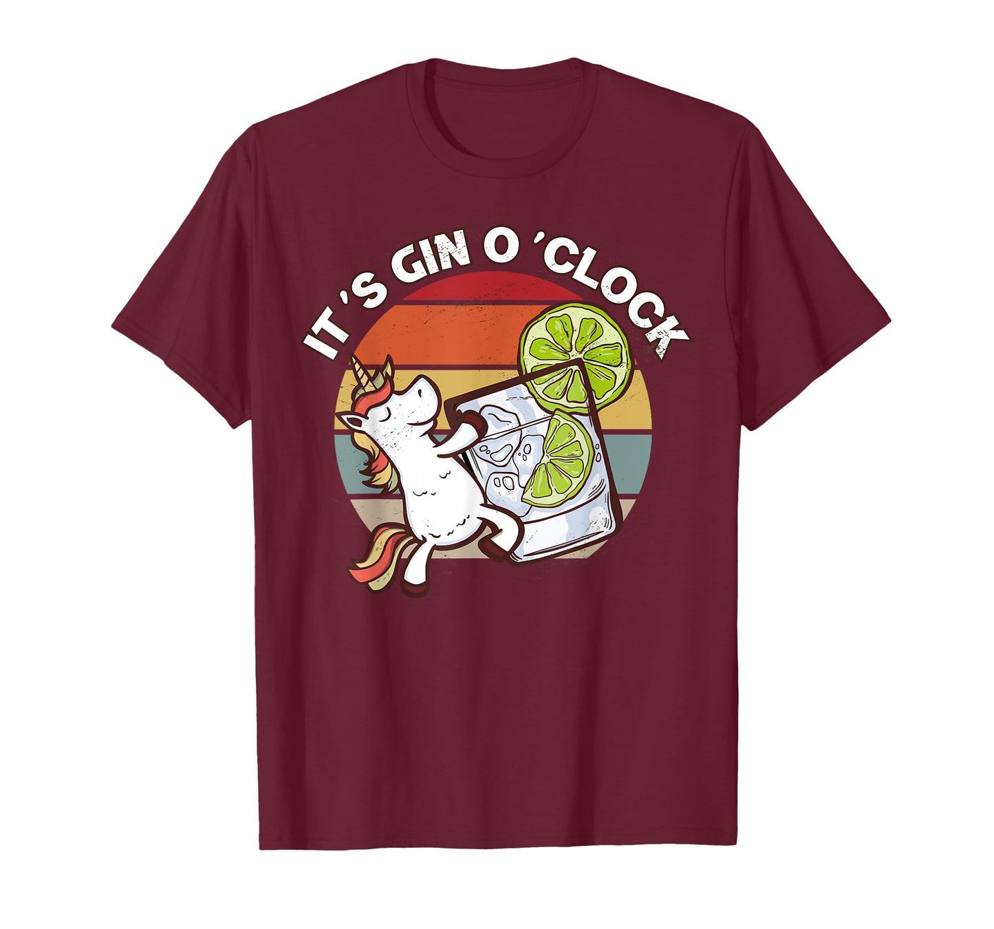 It's Gin O'Clock Cocktail Sunset Unicorn Gin and Juice T-Shirt