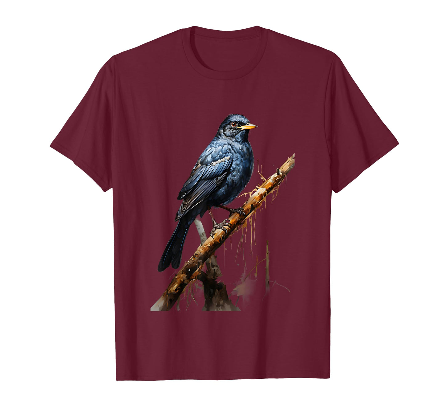 Realistic Blackbird Gift Nature Trees Birds T-Shirt