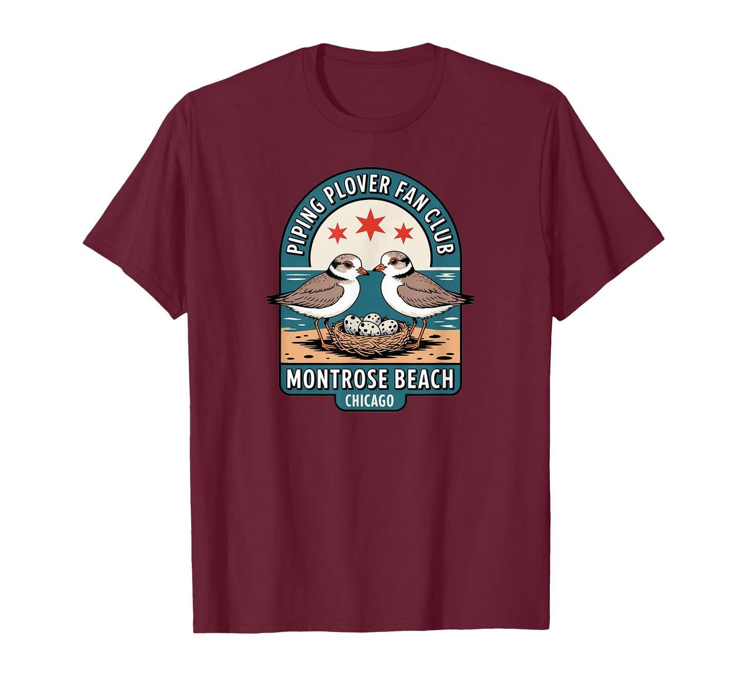 Piping Plover Fan Club - Montrose Beach Chicago Birds T-Shirt