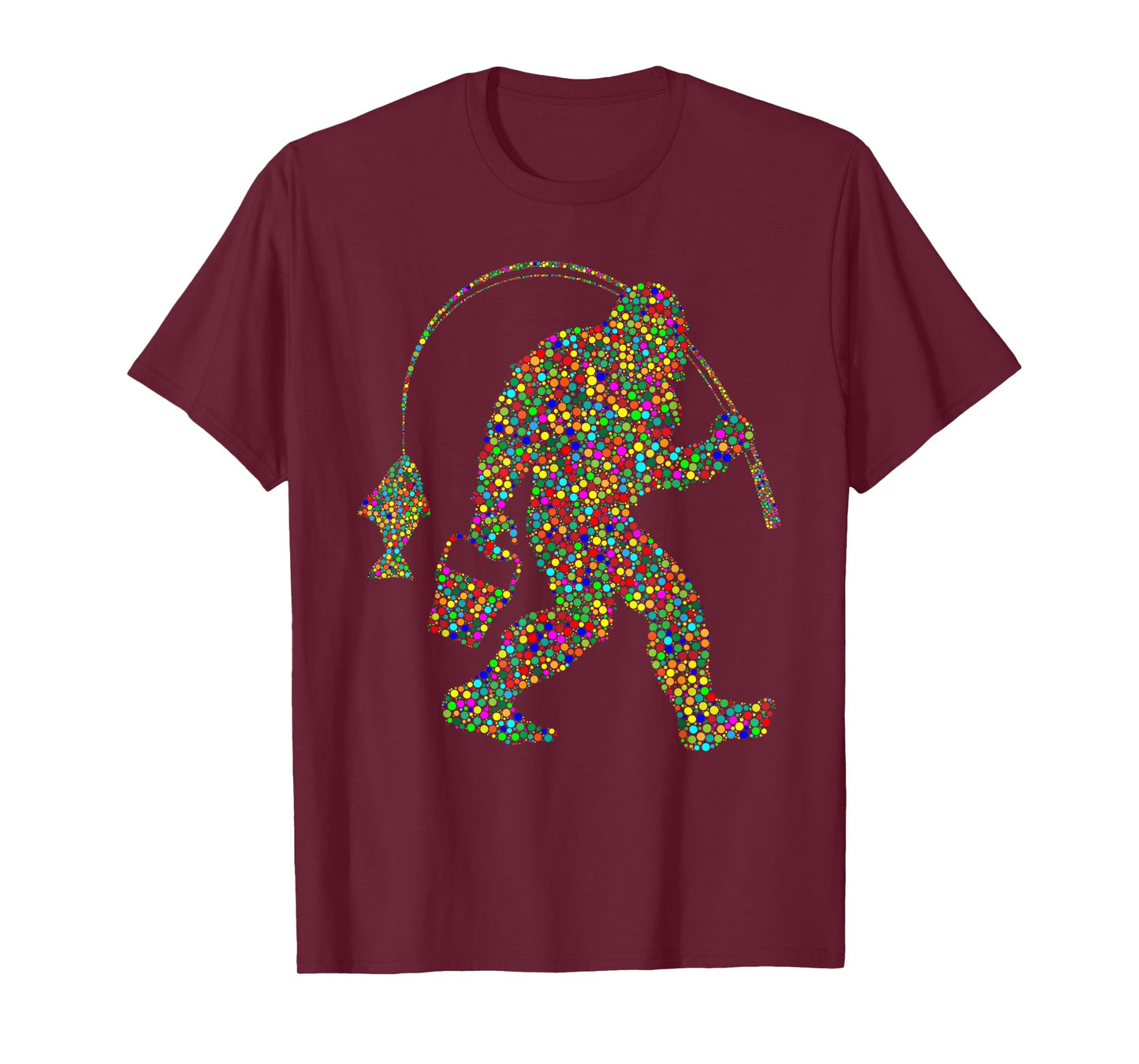 Polka Bigfoot Fishing, Funny Fisherman Retirement Dot Day T-Shirt