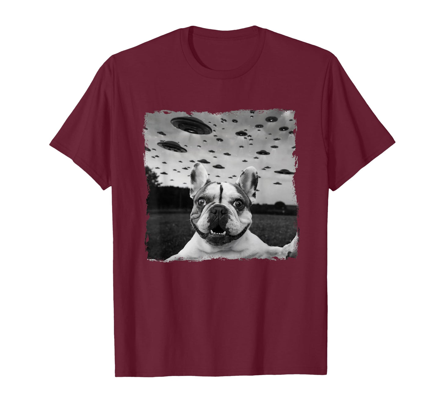 French BullDog Selfie UFO Alien Abduction Halloween Dog T-Shirt