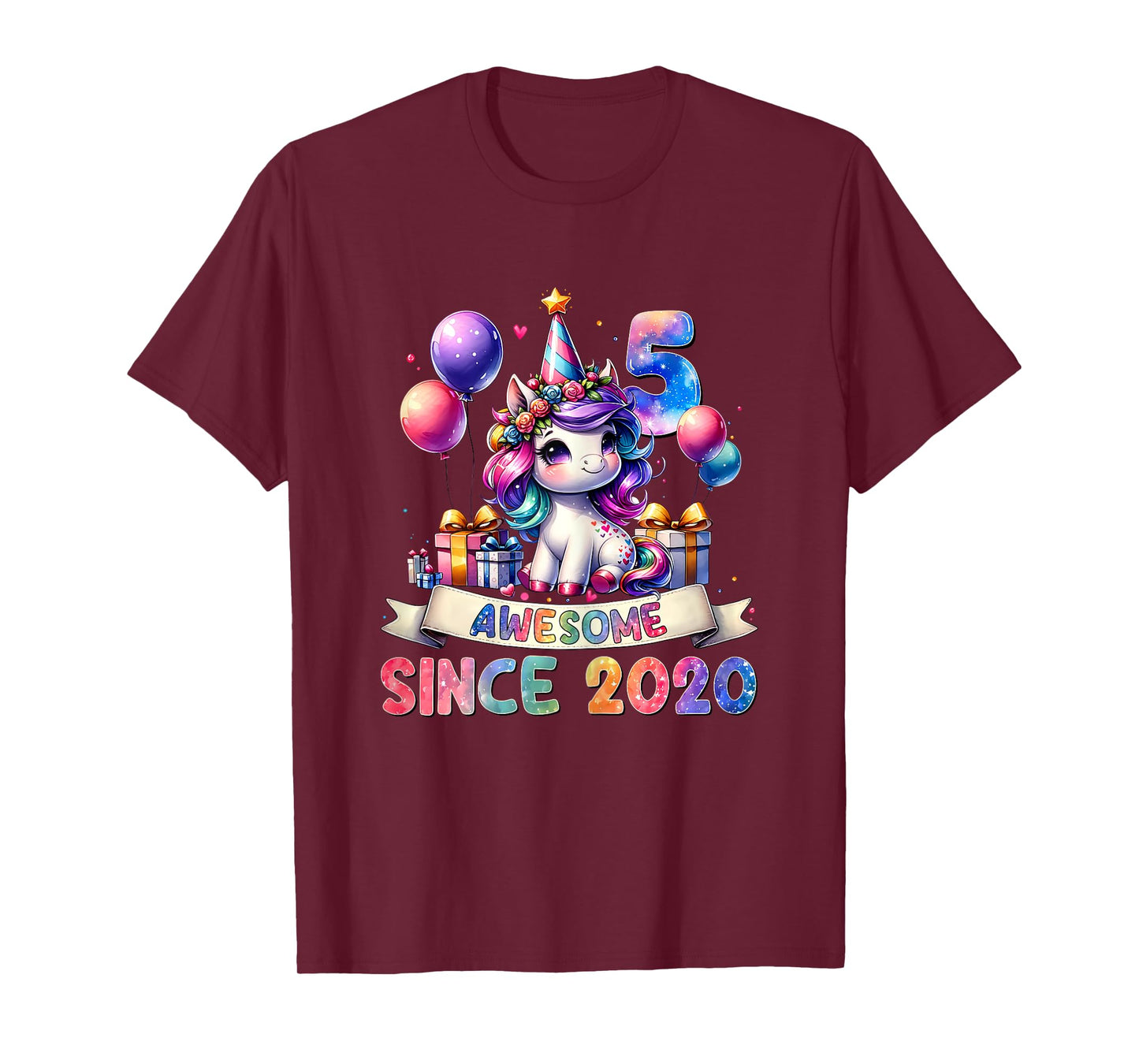 5 Year Old Unicorn Gifts For Girls 5th Birthday Girl Party T-Shirt