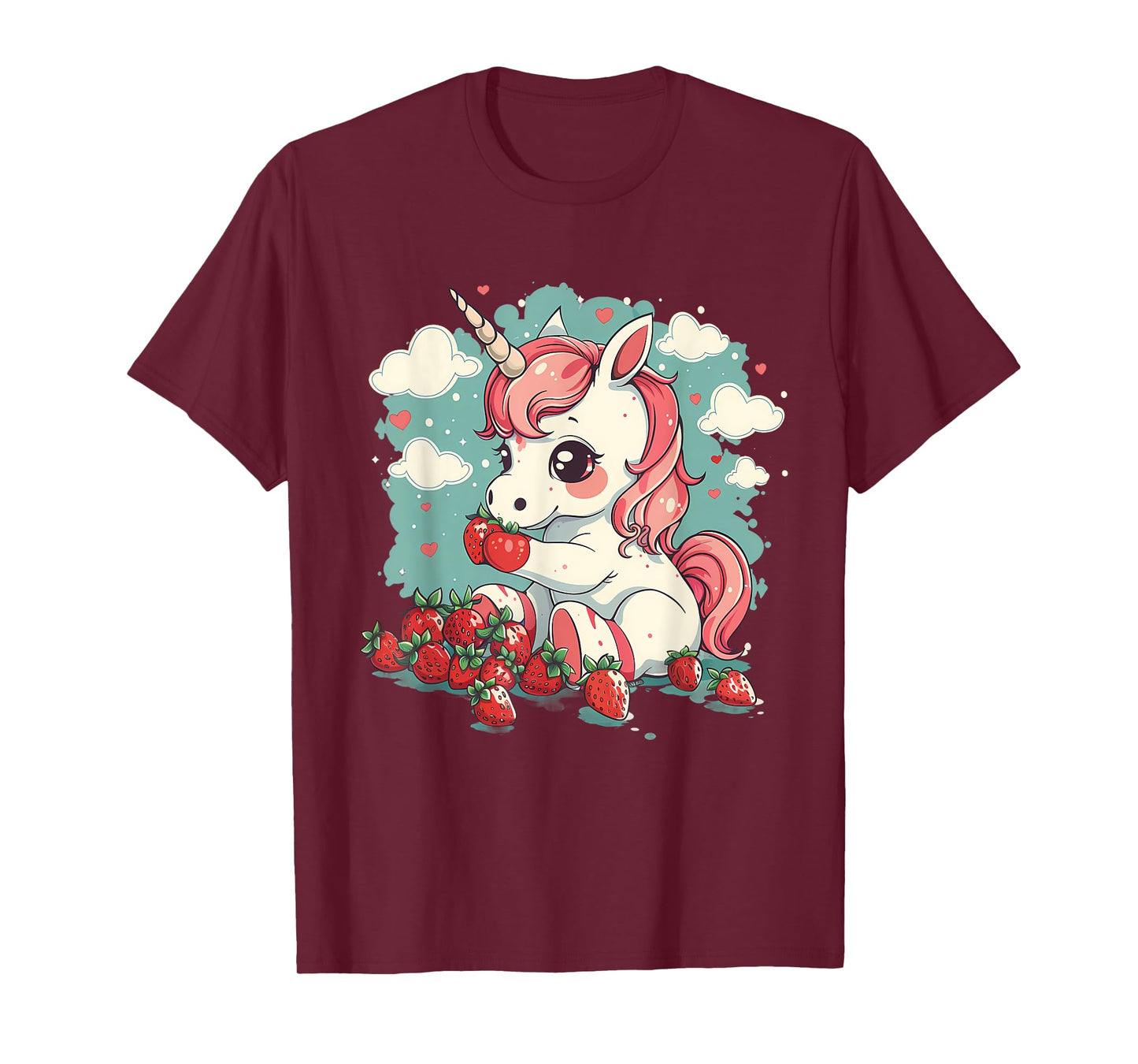 Strawberry Unicorn Cute Strawberries Fruit Animal Lover T-Shirt