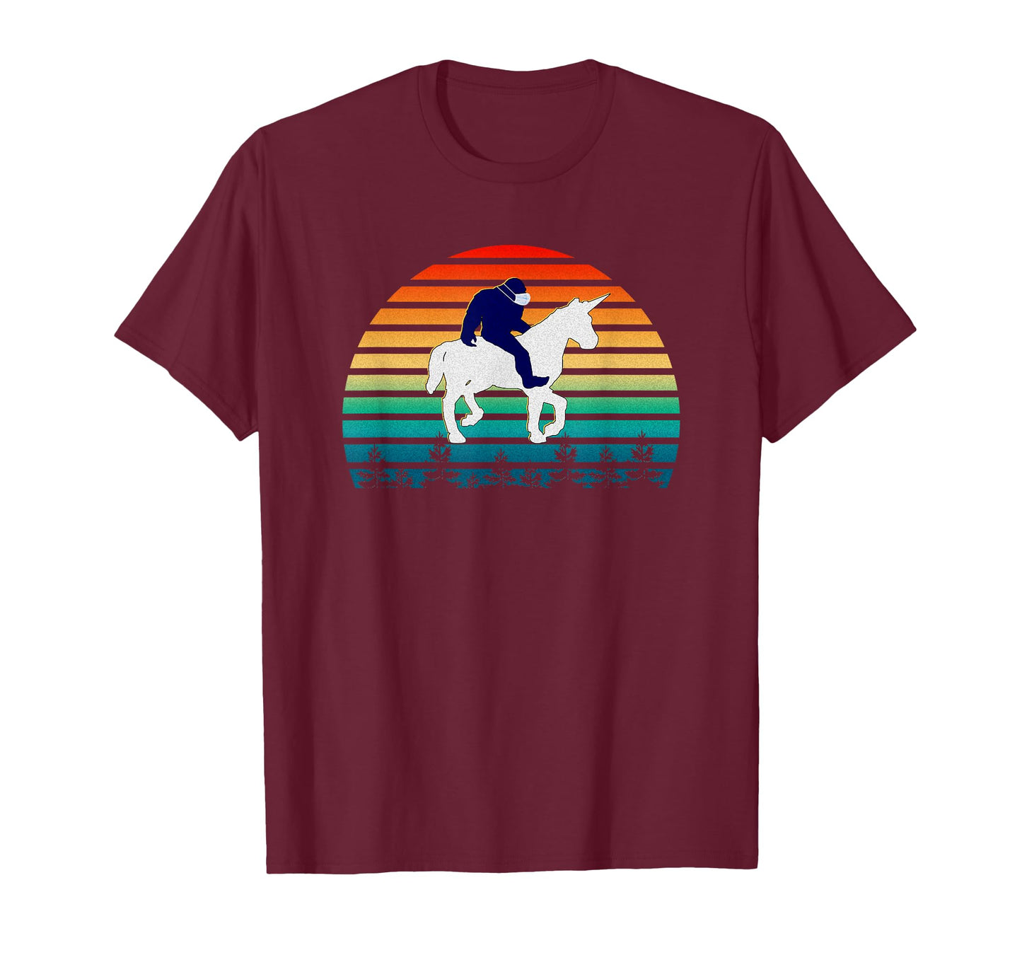 Bigfoot Riding Unicorn For Men Women Kids T-Shirt