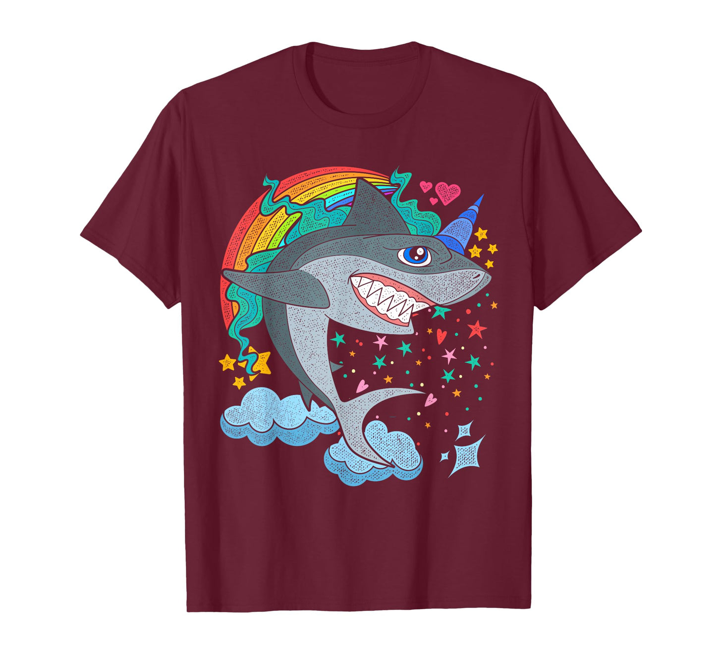 Cute Rainbow Fantasy Ocean Animal Sharkicorn Shark Unicorn T-Shirt