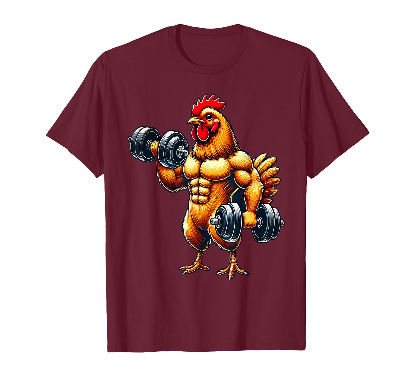 Chicken Powerlifting Weightlifting Gym Apparel Unisex-Adults & Kids T-Shirt Black Small Classic Fit Modern Humorous Animal-Themed T-Shirt
