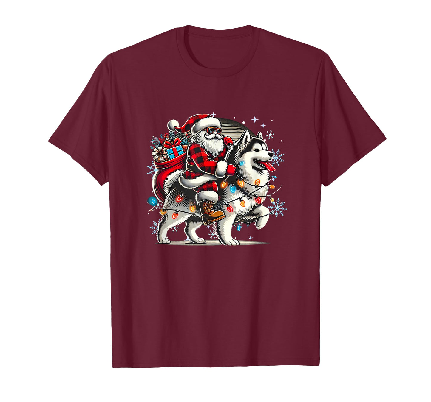 Alaskan Malamute Christmas Xmas Alaskan Malamute Lover T-Shirt