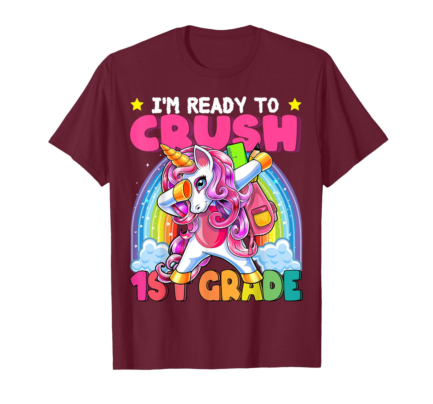 Crush 1st Grade Dabbing Unicorn Back to School Girls Gift T-Shirt