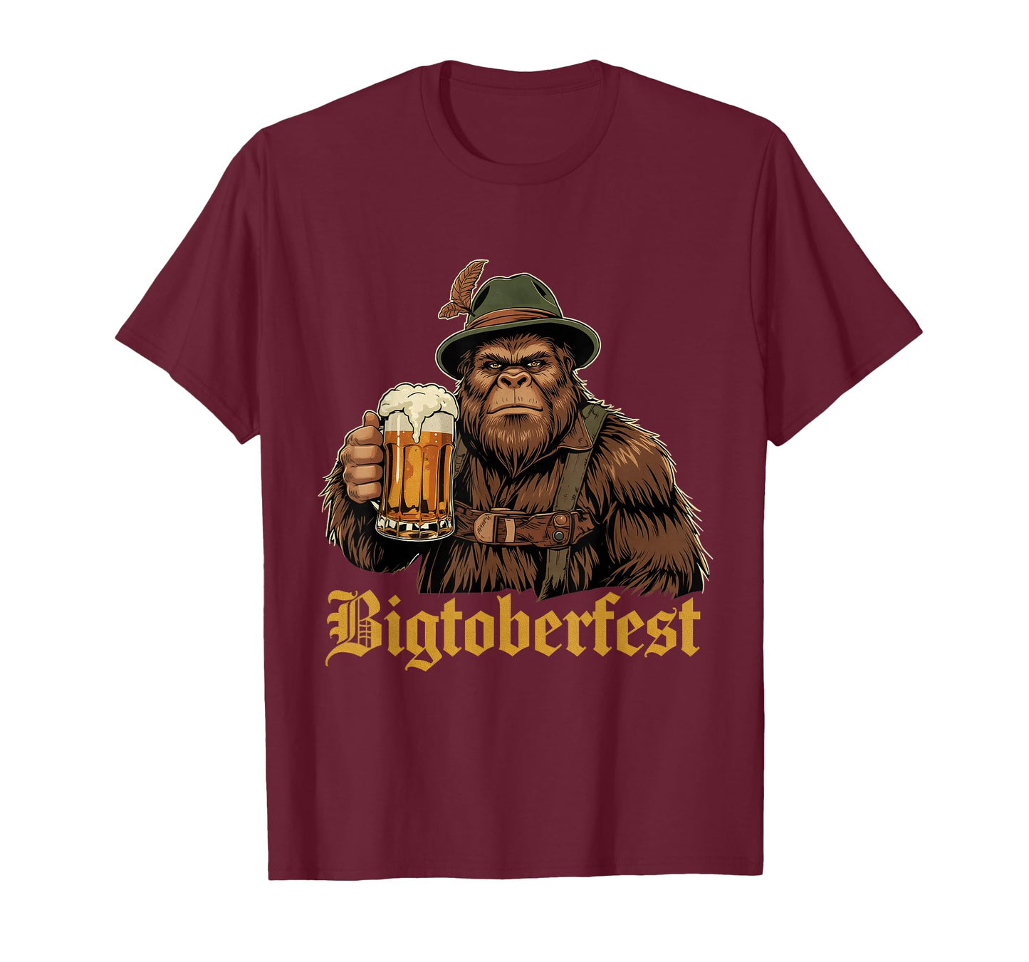Funny Bigfoot Bigtoberfest Oktoberfest Beer Drinking Team T-Shirt