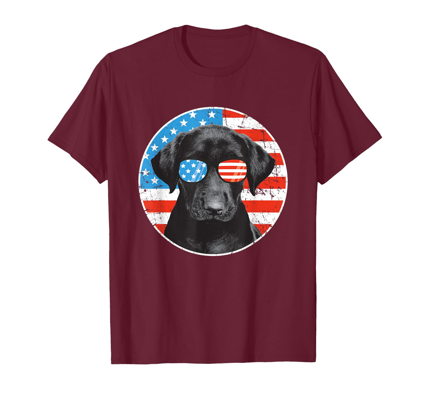 Fourth Of July Dog American Flag July 4th Labrador Retriever T-Shirt