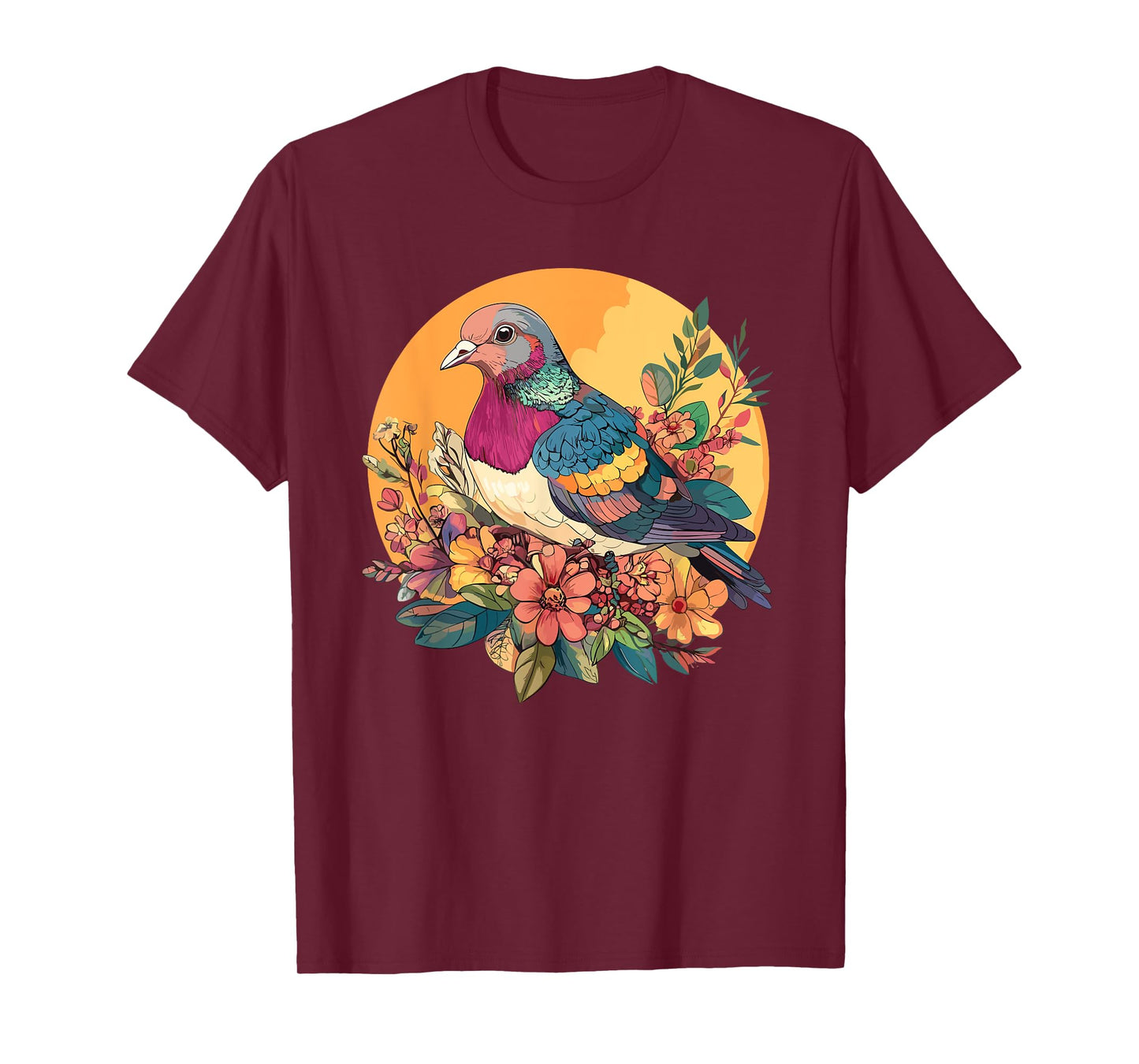 Vibrant Bird Among Blossoms T-Shirt
