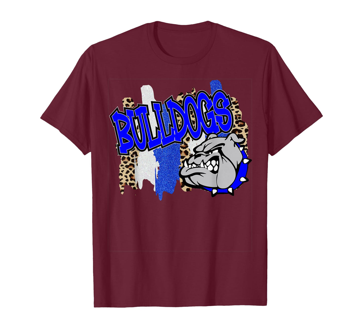 Bulldogs Swash School Spirit Blue White T-Shirt