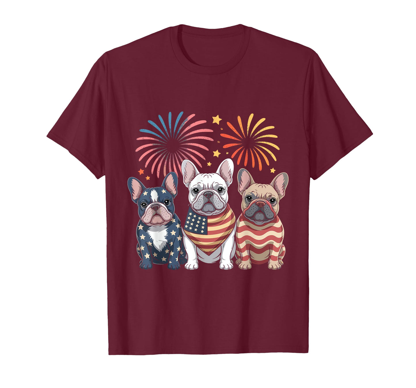 Frenchie Bulldog USA American Flag French Dog 4th of July T-Shirt for Men Women Kids
