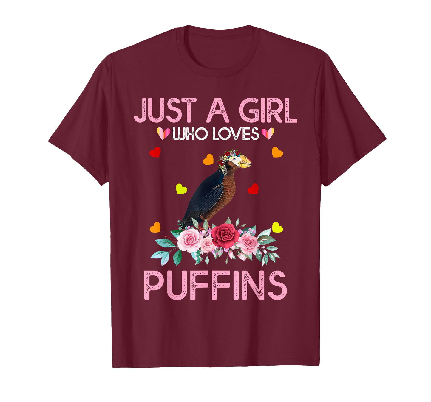 Puffin Tee For Women Kids Gift Just A Girl Who Loves Puffins T-Shirt