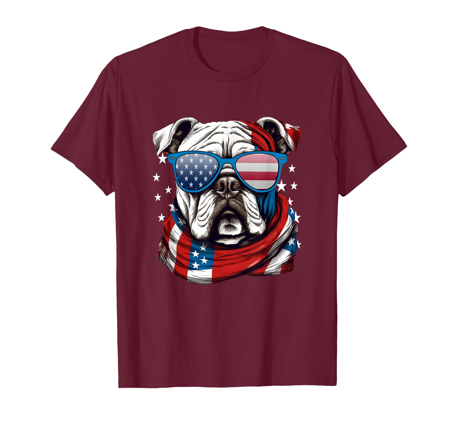American Bulldog, USA Flag Independence 4th of July Day T-Shirt