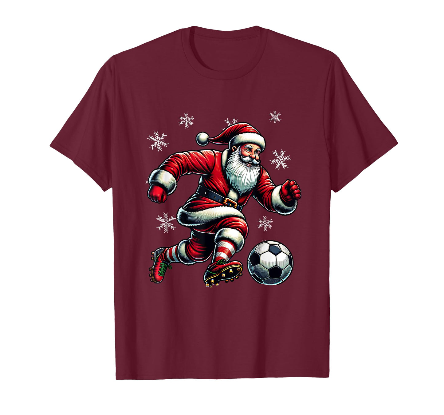 Soccer Santa Holiday Xmas Soccer Player Christmas T-Shirt