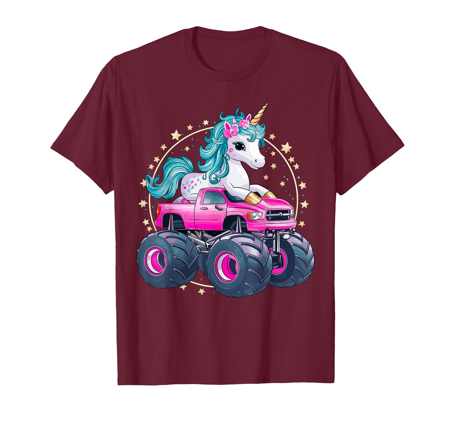 Monster Truck Unicorn Girl Birthday Party Monster Truck T-Shirt